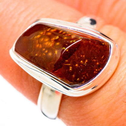 Mexican Fire Agate Rings handcrafted by Ana Silver Co - RING126131