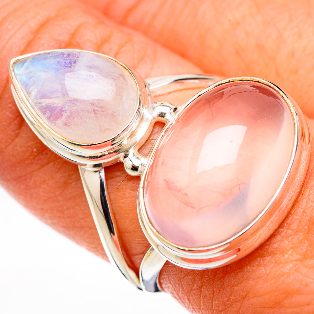 Rose Quartz Rings handcrafted by Ana Silver Co - RING126132