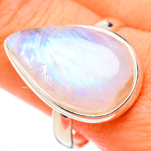 Rainbow Moonstone Rings handcrafted by Ana Silver Co - RING126137