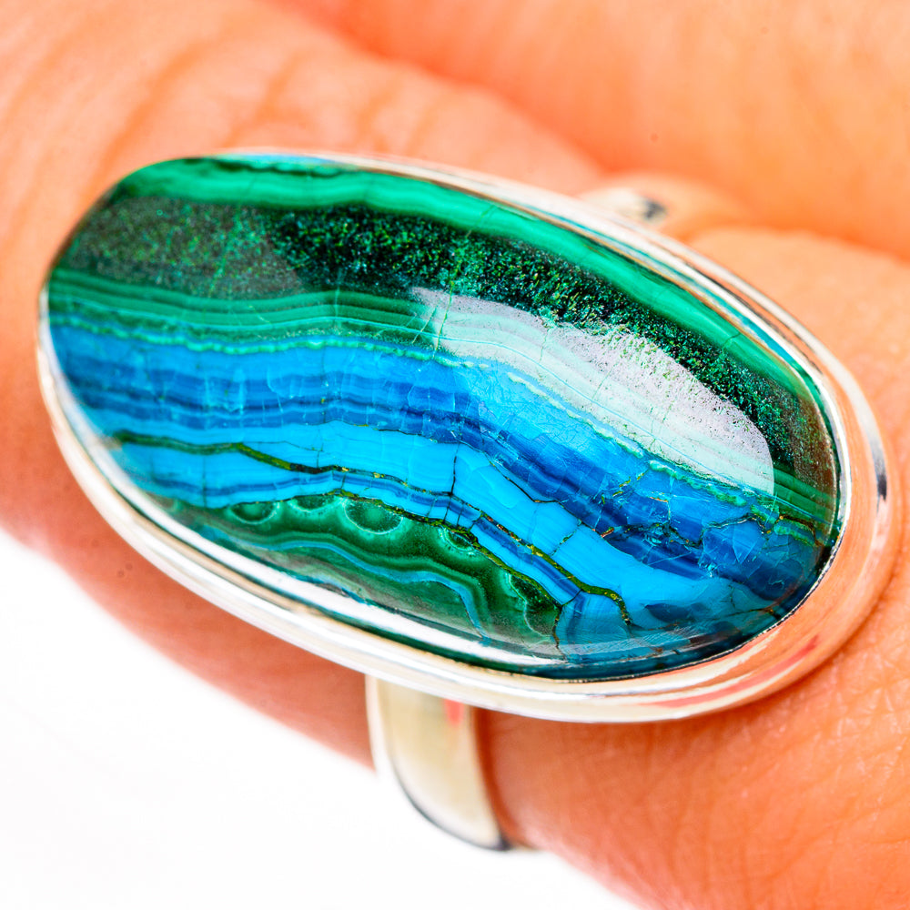 Malachite In Chrysocolla Rings handcrafted by Ana Silver Co - RING126139
