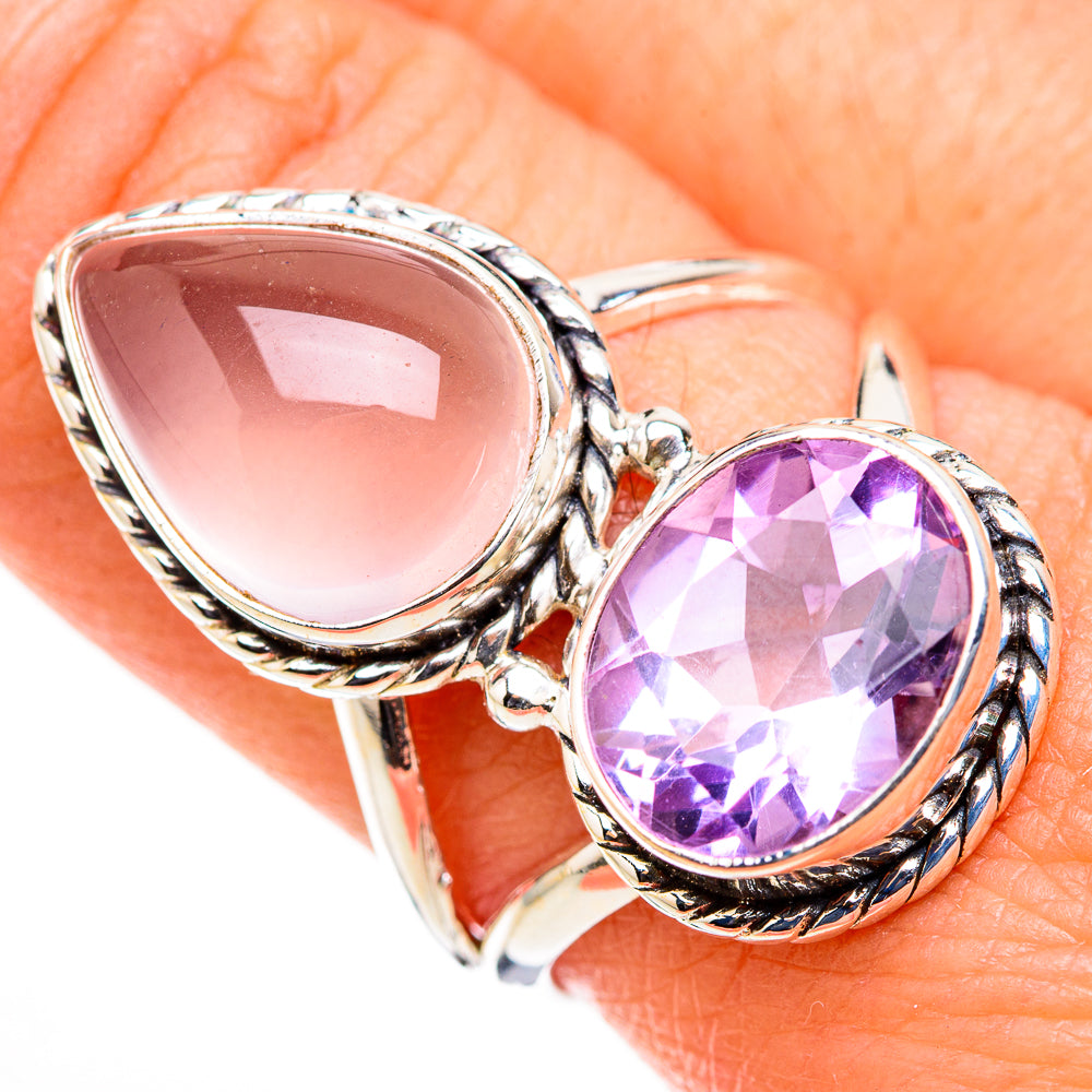 Rose Quartz Rings handcrafted by Ana Silver Co - RING126142