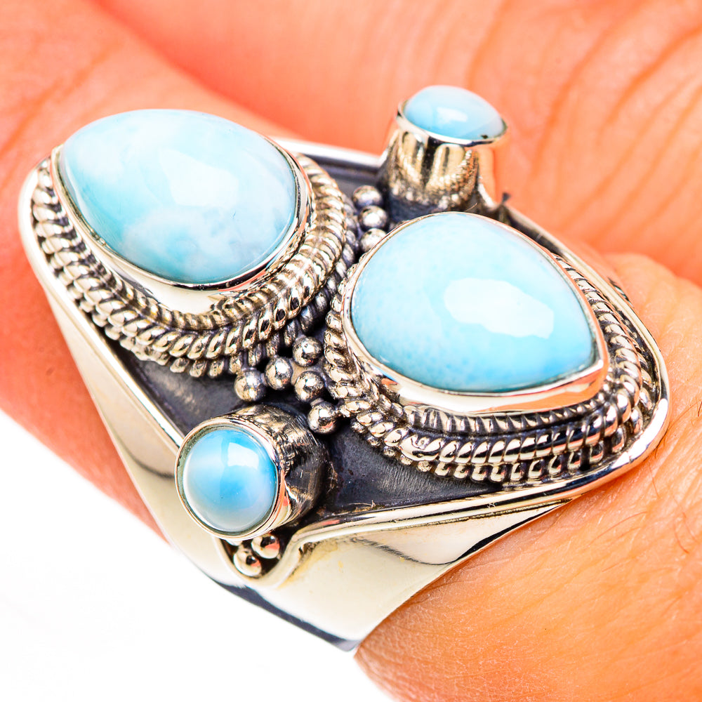 Larimar Rings handcrafted by Ana Silver Co - RING126147