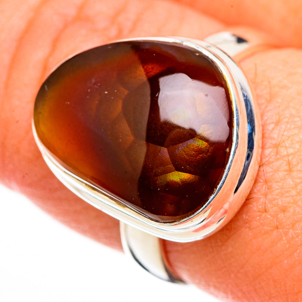 Mexican Fire Agate Rings handcrafted by Ana Silver Co - RING126150