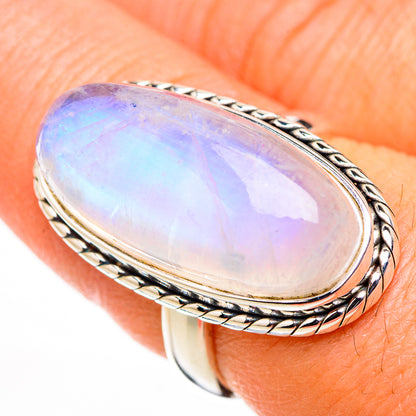 Rainbow Moonstone Rings handcrafted by Ana Silver Co - RING126156