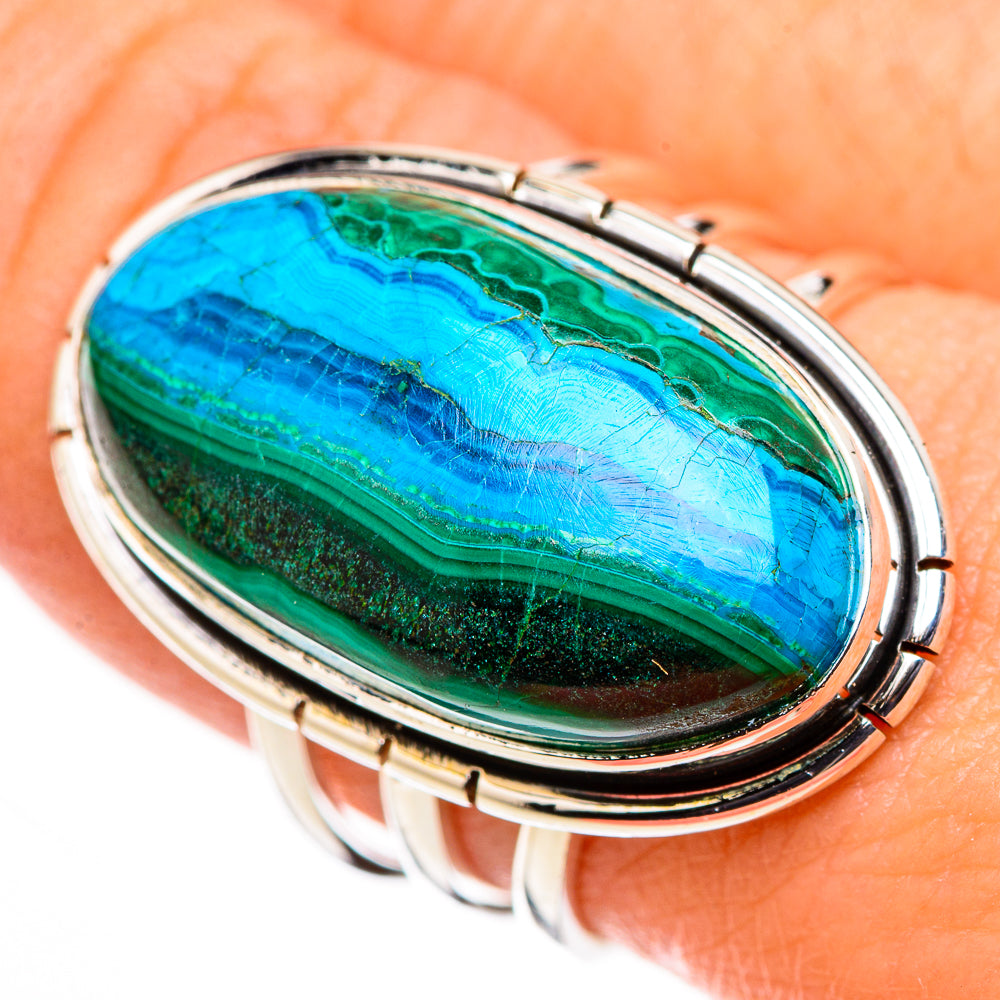 Malachite In Chrysocolla Rings handcrafted by Ana Silver Co - RING126157