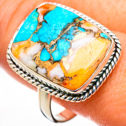 Spiny Oyster Turquoise Rings handcrafted by Ana Silver Co - RING126159