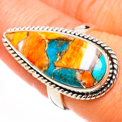 Spiny Oyster Turquoise Rings handcrafted by Ana Silver Co - RING126177