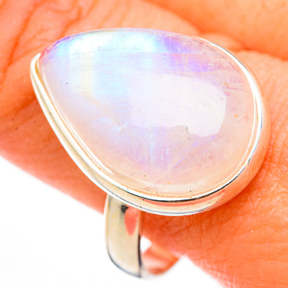Rainbow Moonstone Rings handcrafted by Ana Silver Co - RING126190