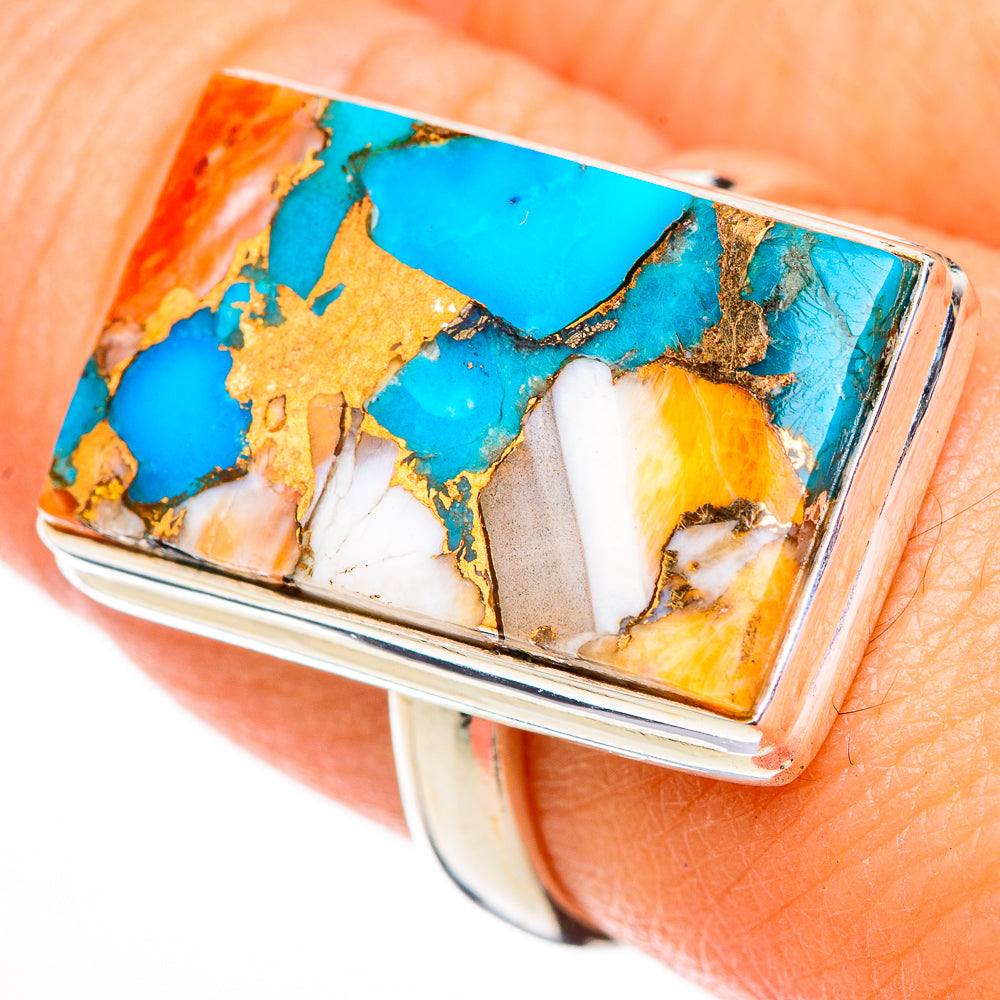 Spiny Oyster Turquoise Rings handcrafted by Ana Silver Co - RING126192