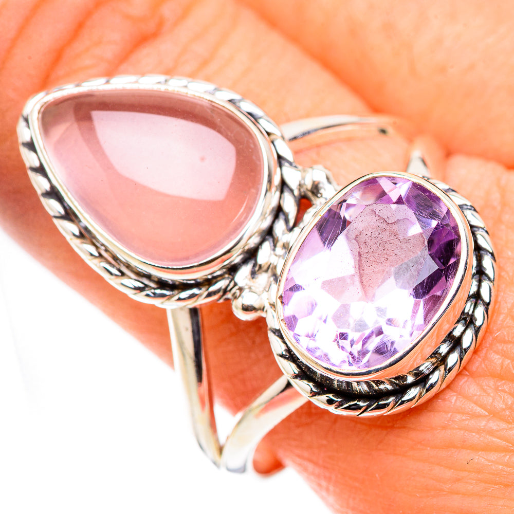 Rose Quartz Rings handcrafted by Ana Silver Co - RING126193