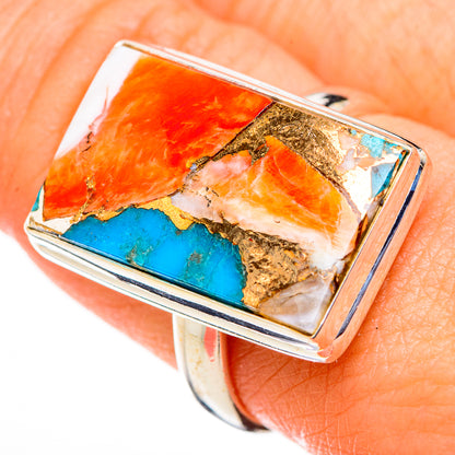 Spiny Oyster Turquoise Rings handcrafted by Ana Silver Co - RING126212