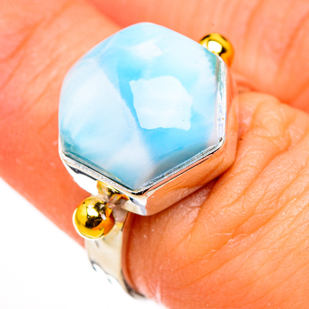 Larimar Rings handcrafted by Ana Silver Co - RING126216
