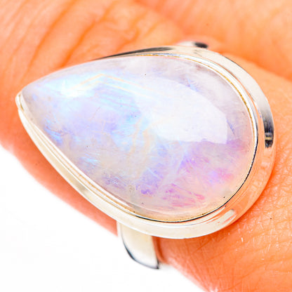 Rainbow Moonstone Rings handcrafted by Ana Silver Co - RING126225