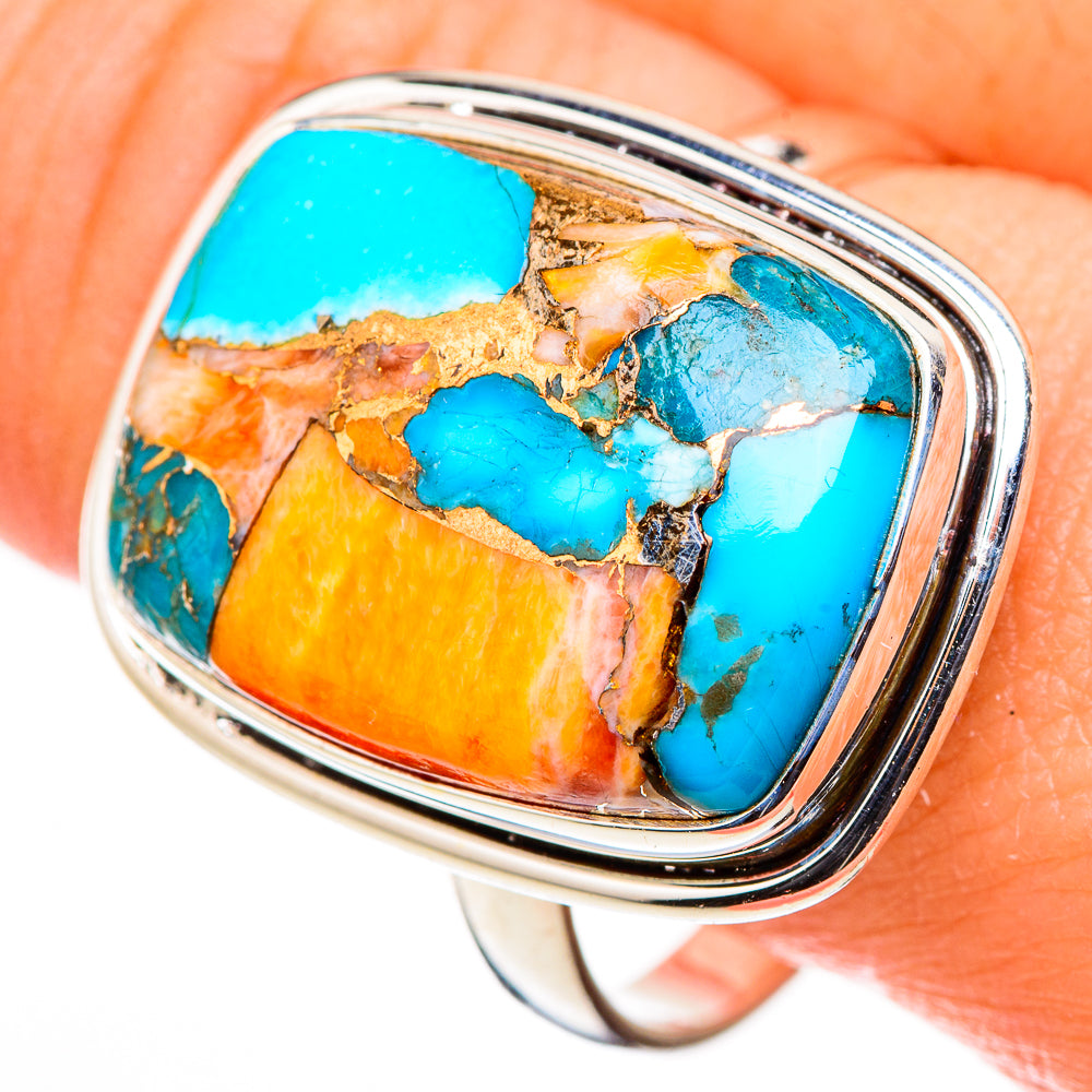 Spiny Oyster Turquoise Rings handcrafted by Ana Silver Co - RING126228