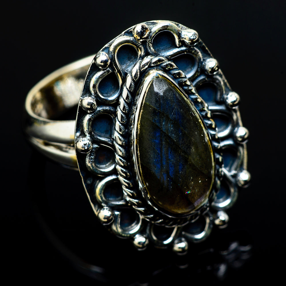 Labradorite Rings handcrafted by Ana Silver Co - RING12623