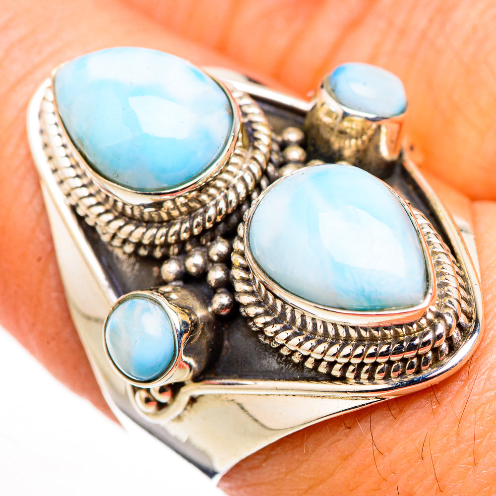 Larimar Rings handcrafted by Ana Silver Co - RING126235