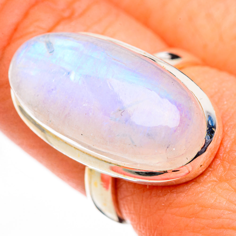 Rainbow Moonstone Rings handcrafted by Ana Silver Co - RING126241