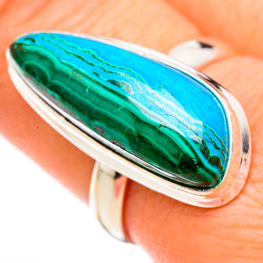 Malachite In Chrysocolla Rings handcrafted by Ana Silver Co - RING126243