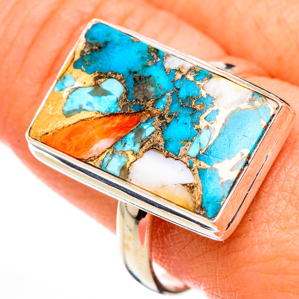 Spiny Oyster Turquoise Rings handcrafted by Ana Silver Co - RING126246