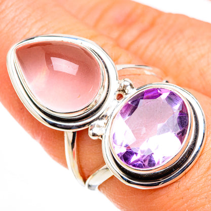 Rose Quartz Rings handcrafted by Ana Silver Co - RING126247