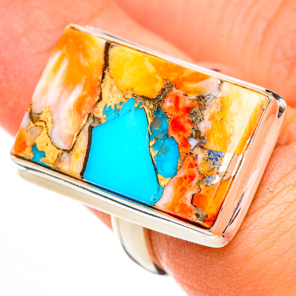 Spiny Oyster Turquoise Rings handcrafted by Ana Silver Co - RING126261