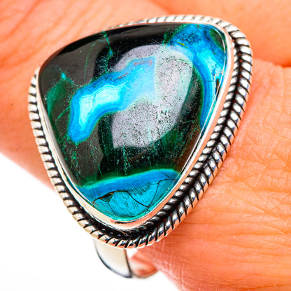 Malachite In Chrysocolla Rings handcrafted by Ana Silver Co - RING126262
