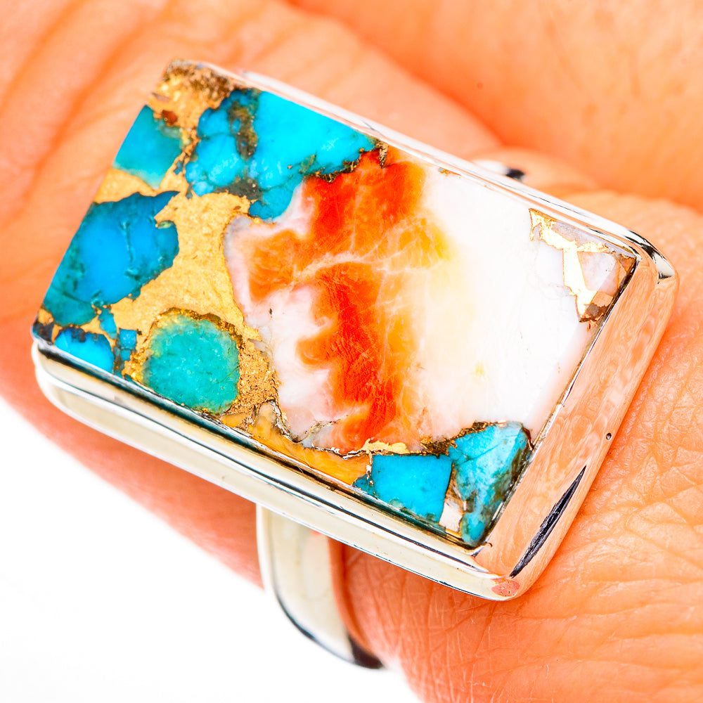 Spiny Oyster Turquoise Rings handcrafted by Ana Silver Co - RING126273