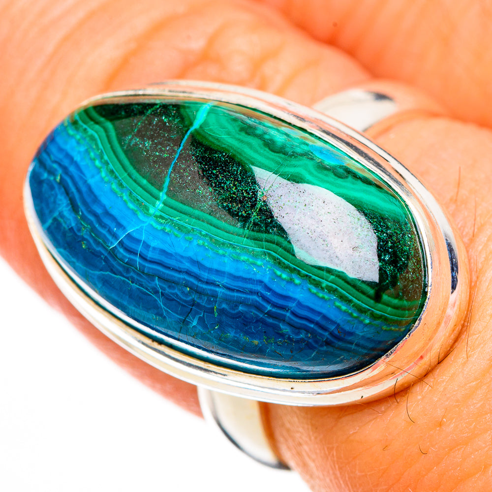 Malachite In Chrysocolla Rings handcrafted by Ana Silver Co - RING126276