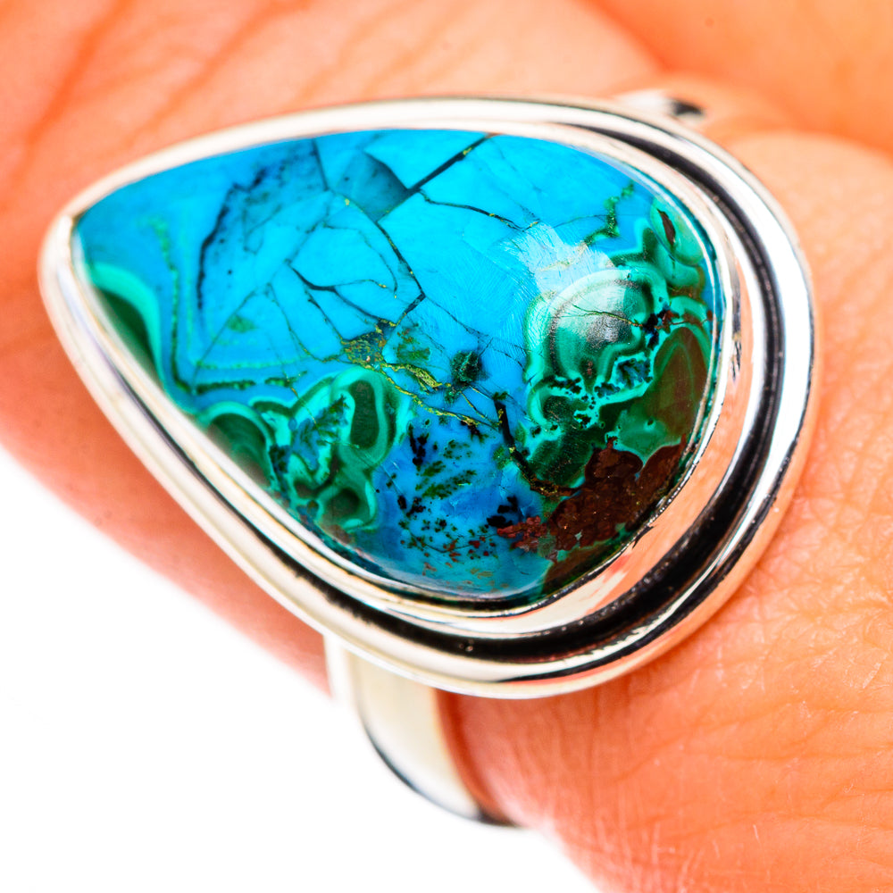Malachite In Chrysocolla Rings handcrafted by Ana Silver Co - RING126277