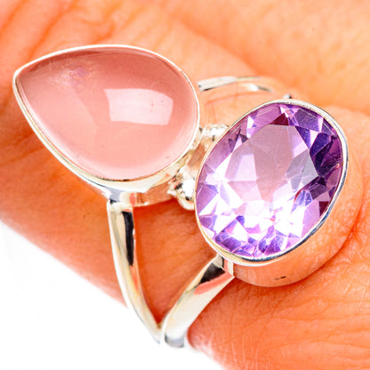 Rose Quartz Rings handcrafted by Ana Silver Co - RING126303