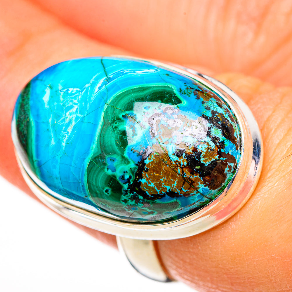 Malachite In Chrysocolla Rings handcrafted by Ana Silver Co - RING126305