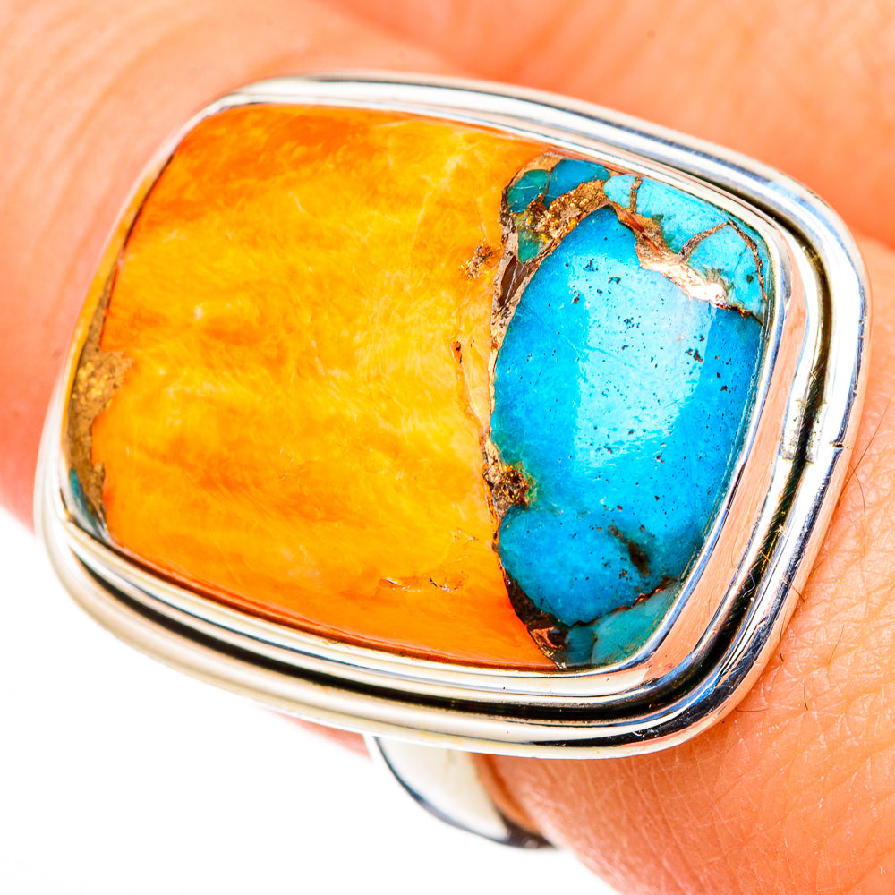 Spiny Oyster Turquoise Rings handcrafted by Ana Silver Co - RING126306
