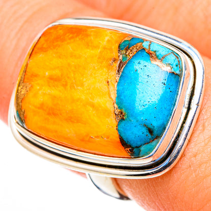 Spiny Oyster Turquoise Rings handcrafted by Ana Silver Co - RING126306