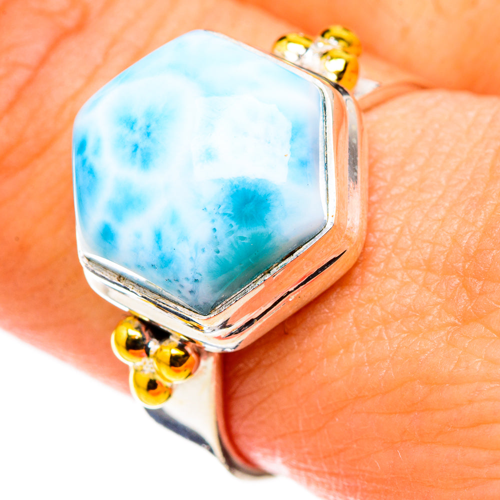 Larimar Rings handcrafted by Ana Silver Co - RING126309