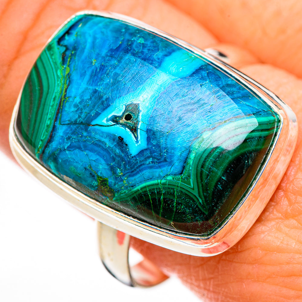 Malachite In Chrysocolla Rings handcrafted by Ana Silver Co - RING126319
