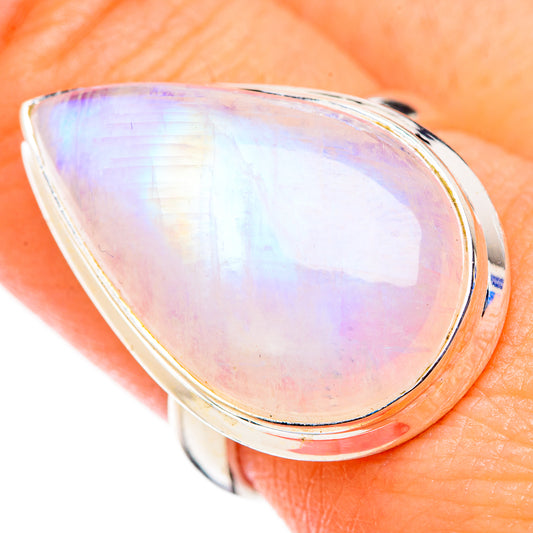 Rainbow Moonstone Rings handcrafted by Ana Silver Co - RING126330