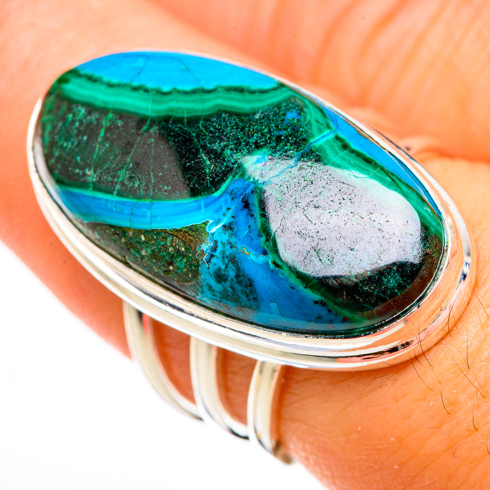 Malachite In Chrysocolla Rings handcrafted by Ana Silver Co - RING126335