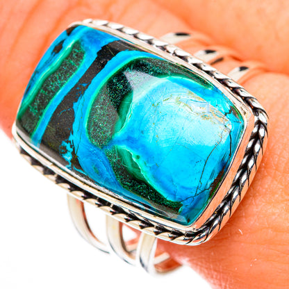 Malachite In Chrysocolla Rings handcrafted by Ana Silver Co - RING126339