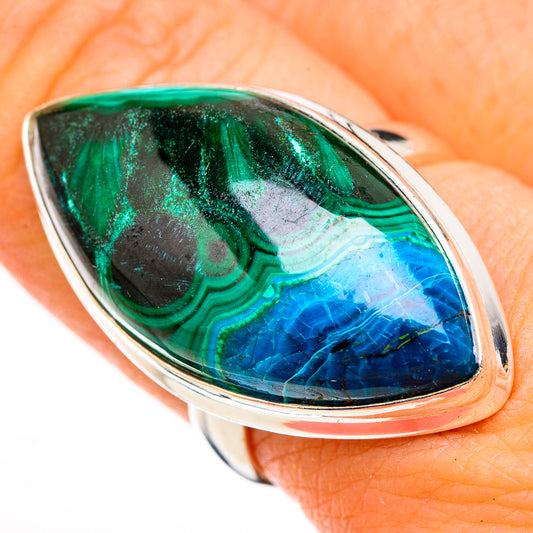 Malachite In Chrysocolla Rings handcrafted by Ana Silver Co - RING126374