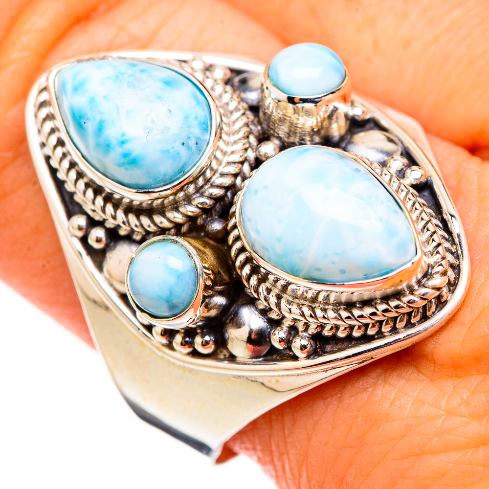 Larimar Rings handcrafted by Ana Silver Co - RING126381