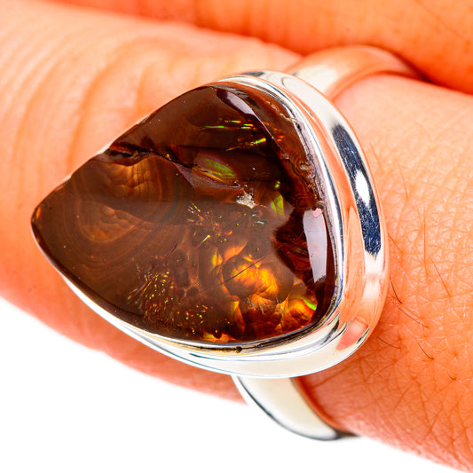 Mexican Fire Agate Rings handcrafted by Ana Silver Co - RING126385
