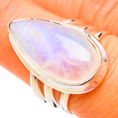 Rainbow Moonstone Rings handcrafted by Ana Silver Co - RING126393