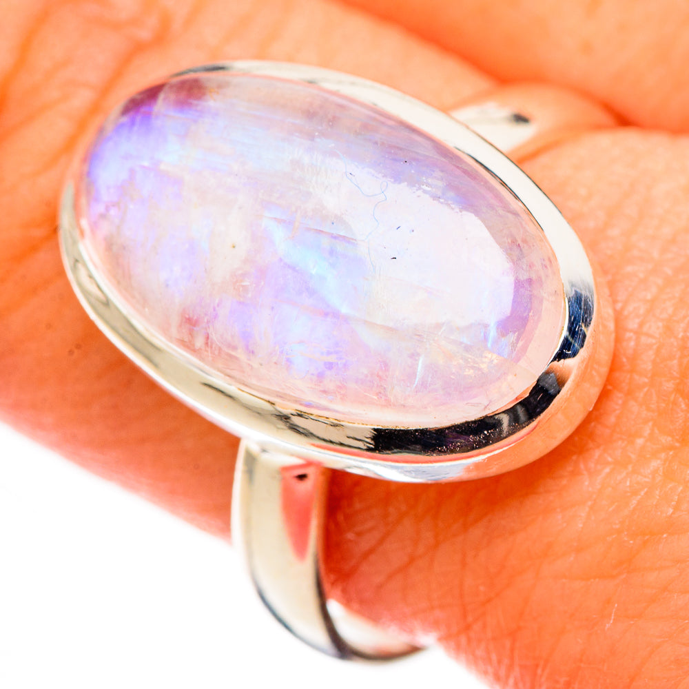Rainbow Moonstone Rings handcrafted by Ana Silver Co - RING126394