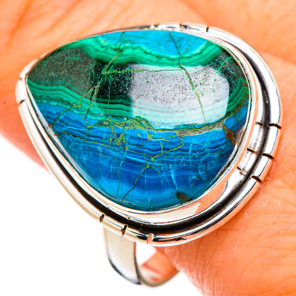 Malachite In Chrysocolla Rings handcrafted by Ana Silver Co - RING126397