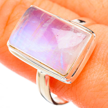 Rainbow Moonstone Rings handcrafted by Ana Silver Co - RING126412