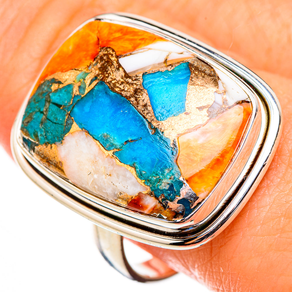 Spiny Oyster Turquoise Rings handcrafted by Ana Silver Co - RING126416
