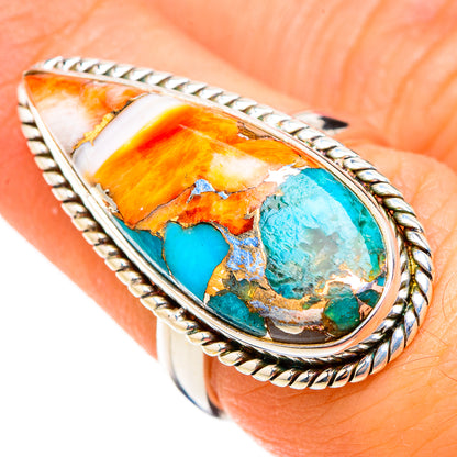 Spiny Oyster Turquoise Rings handcrafted by Ana Silver Co - RING126419