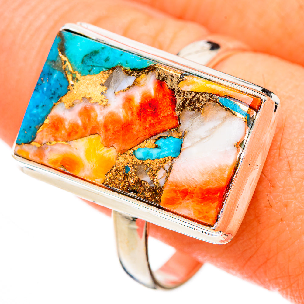 Spiny Oyster Turquoise Rings handcrafted by Ana Silver Co - RING126438