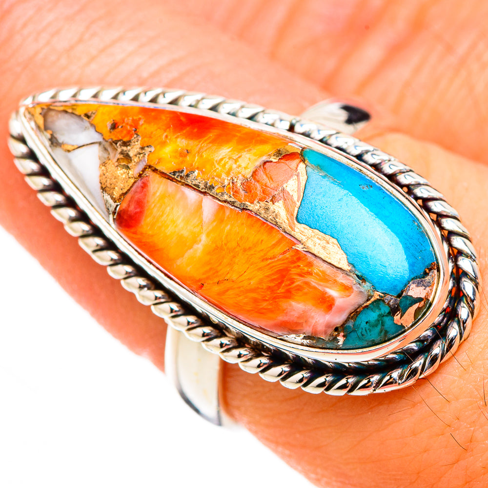 Spiny Oyster Turquoise Rings handcrafted by Ana Silver Co - RING126439