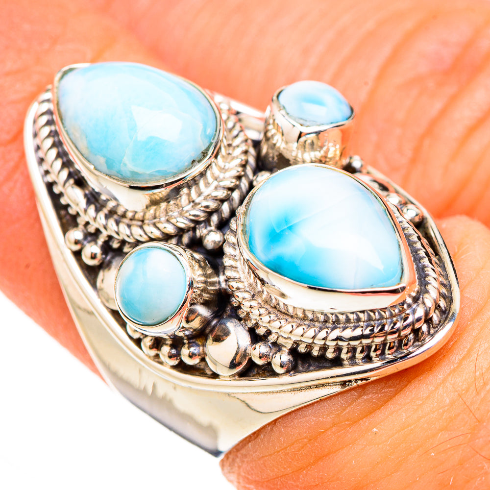 Larimar Rings handcrafted by Ana Silver Co - RING126448